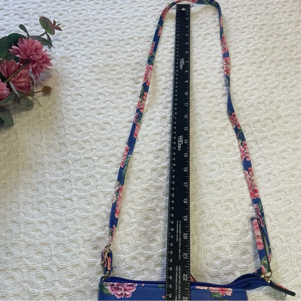 Pen + Gear Floral‎ Crossbody Bag - Blue and Pink